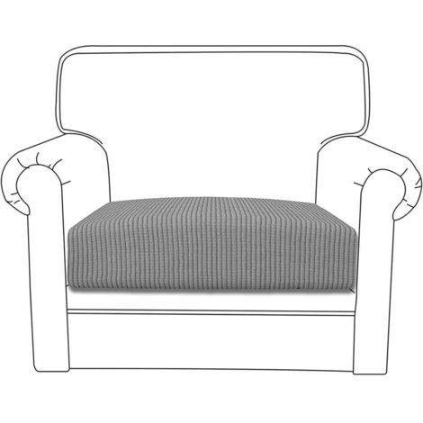 Stretch Cushion Cover Jacquard Sofa Cushion Couch Seat Cover Couch Cover Dustproof Furniture Protector (1-Seater, Light Gray) (1/5)
