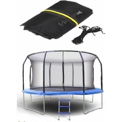 Trampoline Replacement Net, Fence, Safety Net, Indoor Fence, Round Trampoline Mesh Enclosure Accessories - Black (10FT6Pole) (1/5)