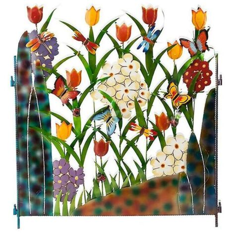 Garden Fence Edge Flower Fence Decoration Rustproof Iron Barrier Flower Metal Landscape Decorative Fence Border for Outdoor Patio Garden Decor (1pcs) (1/3)