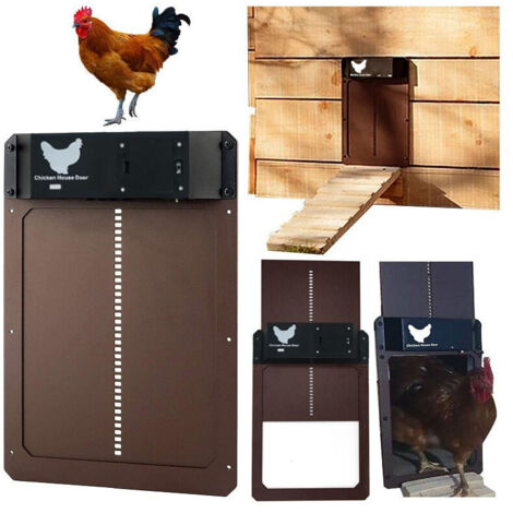 Automatic Chicken Coop Door Kit - Battery Powered, Timer and Light Sensor - Chicken Coop Accessories Included (1/3)