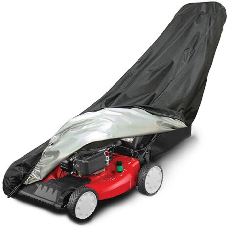 Lawn mower cover, waterproof dust-proof and anti-UV lawn mower cover, with drawstring and storage bag, 193 x 112 x 64 cm, black (1/5)