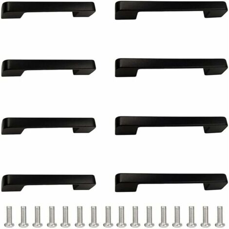 Drawer Handle 8 Pieces Kitchen Door Handle Matte Black Furniture Handle Railing Handle Suitable for Home Furniture (Hole Spacing 96cm and 128cm) (1/5)