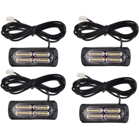 LED Amber Emergency Strobe Flashing Grille Beacon Lamp Lightbar Waterproof (1/5)