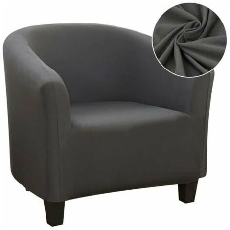 Stretch Convertible Chair Cover Easy Install and Wash Chair Cover with Armrests Chesterfield Chair Cover for Counter Bar Living Room Meeting Room Gray (1/5)
