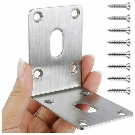 4 Pack 304 Stainless Steel Corner Brackets 70x70x50mm Heavy Duty Brackets Wood Brackets for Shed Shed Raised Bed Workbench Etc. (1/5)