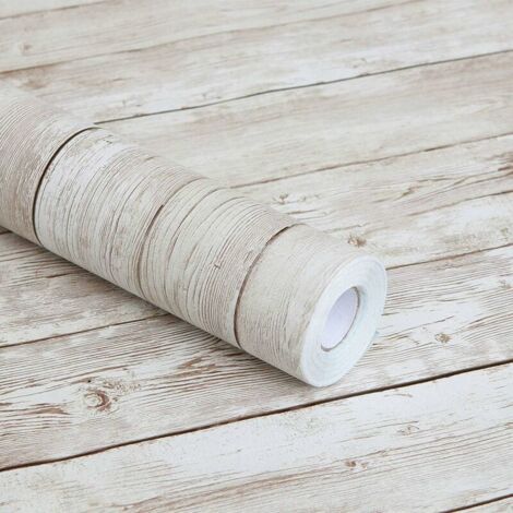 Wood Grain Look Self Adhesive Vinyl Cladding for Kitchen Countertops, Cupboards, Drawers, Walls, Crafts (45m x 10m, Light Brown) (1/5)