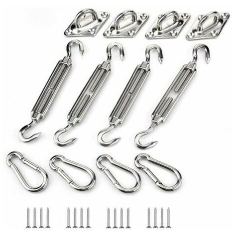 Shade Sail Fixing Kit, Stainless Steel Sun Shade Sail Fixing Kit for Triangle and Square, Rectangle, Sun Shade Sail Fixing Accessories M6 (1/5)
