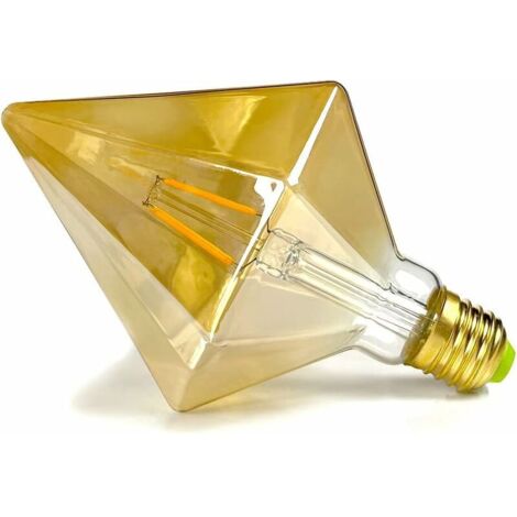 Vintage LED Light Bulbs 4W Warm White 2700Kelvin Big Globe Crystal LED Light Bulb 220/240V Edison Screw E27 Base Specialty Decorative Light Bulb G125 (Pyramid) (1/5)
