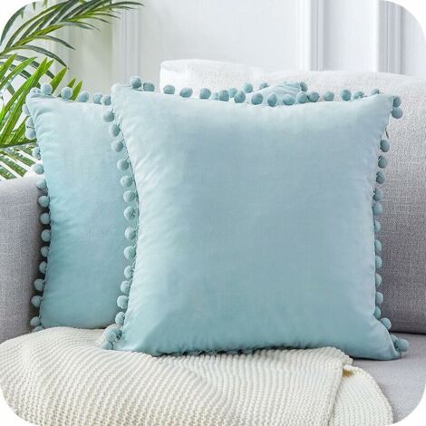 Cushion Cover 65x65 Sofa Decoration Living Room Bedroom White Cream Set of 2 Large Velvet Decorative Cushion Cover for Indoor Home (1/5)