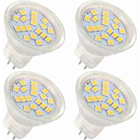 MR11 GU4 12v led 4W Warm White 3000K, equivalent to 35W halogen bulbs, 120° beam angle, Pack of 4 (1/5)