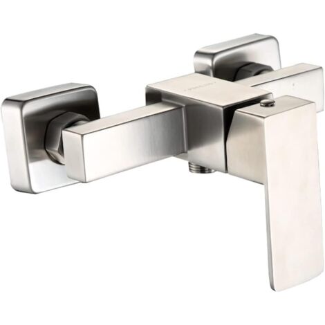 Shower Faucet Bath/Wall Mounted Shower Faucet Water Heater Mixer Valve 304 Brushed Stainless Steel Square Faucet G1/2 Shower Faucet (1/5)