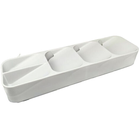 Kitchen Drawer Organizer Silverware Organizer for Kitchen Storage Tray Cutlery Box Spoon Knife - White (1/5)