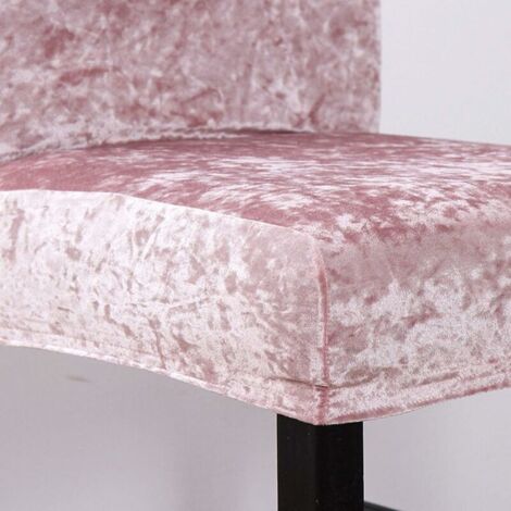 Crushed Velvet Dining Chair Covers Set of 4,Stretch Removable Washable Dining Chair Slipcover Super Soft High Back Chair Cover Protector for Wedding Party Dining Room Home Decor(4pcs,Pink) (1/5)