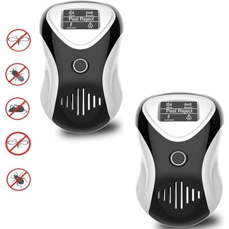 Ultrasonic Pest Repeller 2 Pack, 4 Working Modes, Anti Pest Ultrasonic, Wide Frequency Range Pest Control Device for Drive Away Insect Mice Mouse Bugs Flea Fly Spiders Mosquitoes Roaches Ants (1/5)