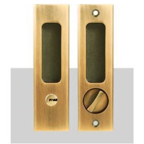Pocket Door Handle With Key Sliding Door Lock Key Recessed Door Handle 160mm(brass) (1/5)