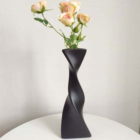 Floor Vase Black Matt Ceramic Vase for Tulip/Pampas Grass, Modern Simple Flower Vase, Vases for Table Decoration/Window Decor,Schwarz Vase (1/5)