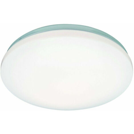 IP44 Bathroom Round LED Bulkhead Ceiling Light 16W Warm White Lamp Gloss White (1/3)