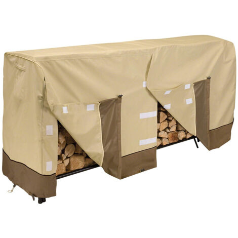 Firewood Rack Cover 8Ft, Heavy Duay Waterproof Log Rack Cover with 210D Oxford & Weather-Resistant,Firewood Storage Holder Cover for Indoor Outdoor - 96" L x 24" W x 42" H (1/5)