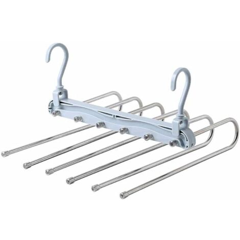 Trouser Hanger (6 in 1), Multi Magic Hanger Storage, Foldable Travel Hanger - Anti Slip - Easy Choice and Storage (1/5)