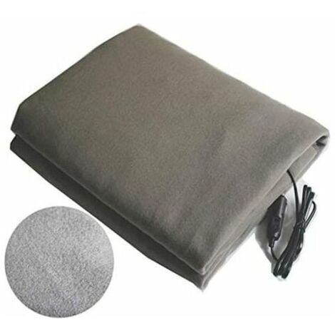 Electric Heated Blankets 12V Fleece Winter Car Warmer Constant Temperature Electric Blanket for Travel Camping Picnic Heating 150x110cm Gray (1/5)
