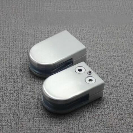Set of 2 screen separation clips, fixed glass clips, desk separation support for glass from 8 to 12 mm. (1/2)