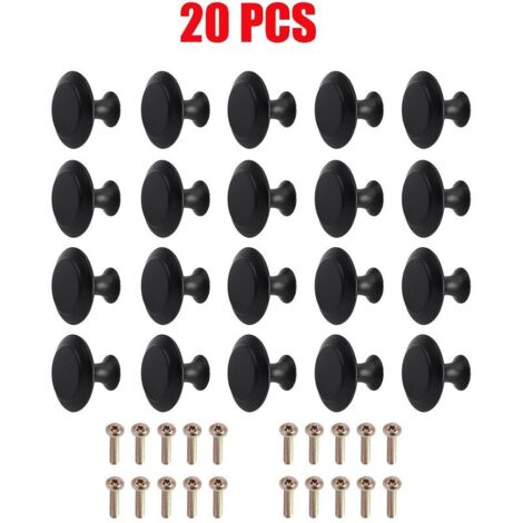 20PCS Door Knobs Vintage Drawer Knobs Handles Furniture Cabinet Knobs for Kitchen Cupboards (Black) (1/5)