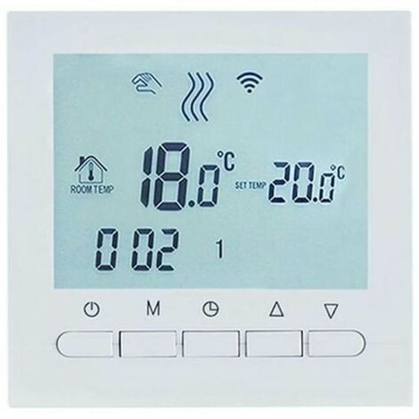 BOT-313 WiFi Digital Gas Boiler Thermostat Adjustable Wireless Programmable Indoor Room Thermostat with LCD Display and Online Control via Smartphone APP - Blue (1/5)