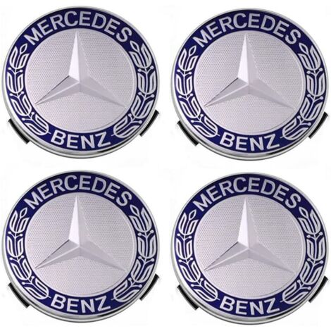 Set of 4 Hub Caps Compatible with Mercedes Benz 75mm - Blue (1/5)