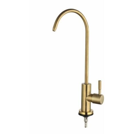 Stainless Steel Water Purifier Faucet Kitchen Water Purifier Faucet Straight Drinking Faucet Brushed Gold (1/5)