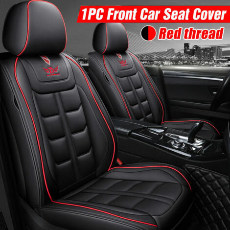 1PCS Deluxe Automobile Interior Car Seats Cover Protector PU Leather Full Wrap (Black, Black) (1/5)