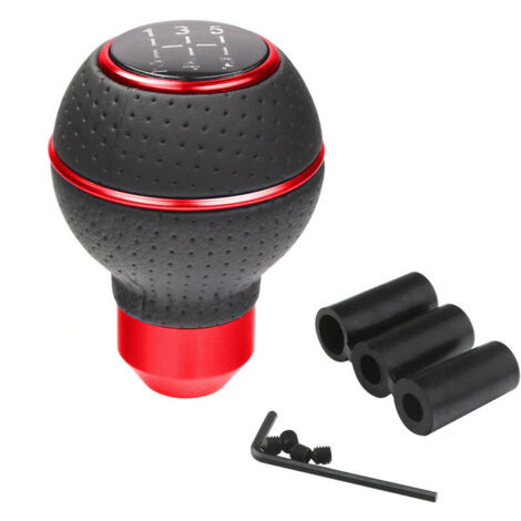 Auto Leather Manual Gear Shift Knob 5 Speed Lever Gear Piece 8mm 10mm 12mm Diameter (1/5)