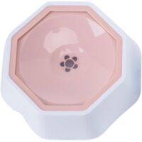 Large Floating Dog Water Bowl Cat Water Bowl Anti-Splash, Anti-Choke, for Travel in Vehicle Pink