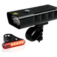 Front and Rear Bike Lights 5000 Lumens Super Bright, USB Rechargeable 5 LED Bike Lights with Aluminum Alloy Powerful LED Bike Lights for All Bikes