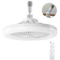 Ceiling Fan with Light, Ceiling Fan with Remote Control, Quiet Ceiling Fan, E27 Dimmable LED Ceiling Light, 3 Speeds, Timer (White)