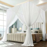 SZHTFX Double Bed Mosquito Net, Large Square Mosquito Net for Single Beds, 4 Doors, Universal Anti-Insect Net, Indoor and Outdoor, Effectively Isolates Mosquitoes, 210 x 190 x 240 cm