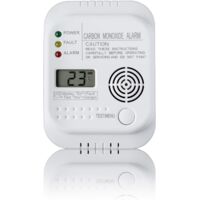 Carbon Monoxide Detector, Battery Powered, Gas Detector with Display and Temperature Indicator