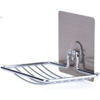 Soap Dish for Bathroom Shower Wall Mounted Self Adhesive Free No Drilling Soap Dish Saver Tray-STAINLESS STEEL Sponge Holder for Kitchen Storage Soap Dish Box