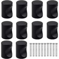 10PCS Black Drawer Door Handle, Furniture Knob, Single Round Hole Drawer Knobs, Modern Door Knobs, Furniture Handles for Cupboard Cabinet Kitchen, Kids Room