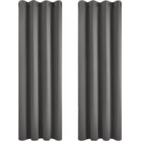 Thermal Insulated Anti Cold Curtain, 135x240 CM (Width x Height), Blackout Curtains for Living Room and Bedroom, Modern Design with Eyelets, Dark Gray, 2 Pieces