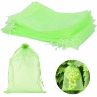 50 Pieces Grape Protection Bags, 40x30cm, Organza Bags with Drawstring, Fruit Protection Bag, Insect Netting, Protection and Pest Control for Garden (Green Fruit)