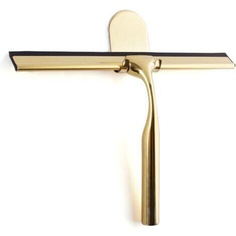 LaBlanc – Goldener Edelstahl-Duschabzieher für Badezimmer, breiter Glas-Duschabzieher (25 cm), hochwertiges Silikon, mit bohrfreier Halterung, für Dusche und Badezimmer (1/5)