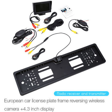 SUNXURY Kabellose Rückfahrkamera, Kennzeichenkamera, 170-Grad-4,3-Zoll-TFT-Automonitor (1/5)