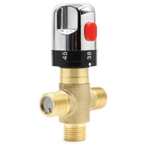 Thermostat-Mischbatterie, Duschmischer mit G 1/2"-Anschluss, Warm- und Kaltwasser (1/4)