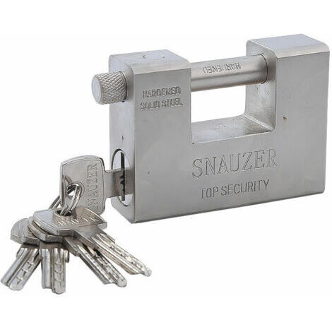 Hochleistungs-Vorhängeschloss für den Außenbereich, 1 kg, mit 5 Schlüsseln (1 Stück) – Großes, einteiliges Vorhängeschloss aus gehärtetem Stahl – 12 mm dicker Bügel – Schützt Garagen, Container, Tore (1/5)
