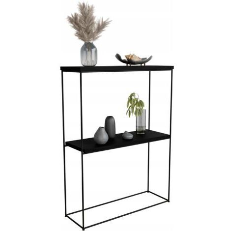 Doppelkonsolentisch für den Flur, aus 8 mm Draht, 60 x 20 cm, schwarz