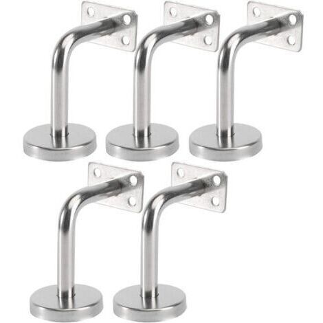 LaBlanc - Set mit 5 Edelstahl-Handlaufhalterungen - Wandmontierte Handlaufstützen für Treppen im Innen- und Außenbereich, Holztreppengeländer, Treppengeländer (6x8x5cm/2.7x3.1x2.0in) (1/5)