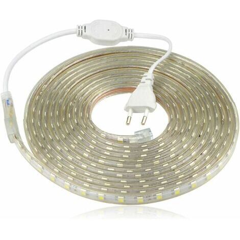 m wasserdichter LED-Streifen – Warmweiß 5050 IP65 – 220-V-Netzteil für Innen- und Außenbereich – Dekorative und stimmungsvolle Beleuchtung
