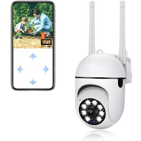 WLAN-Überwachungskamera für den Außenbereich, 1080p-Sicherheitskamera für den Außenbereich, 360°-PTZ-Sicherheitskamera, Farbnachtsicht, Zwei-Wege-Audio, automatische Verfolgung, für Hunde/Babys/Haus (1/5)