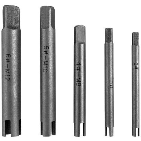 Ahlsen Gewindeauszieher, Schraubenauszieher, Stahl, 5-teiliges Set für abgenutzte Schrauben (1/5)