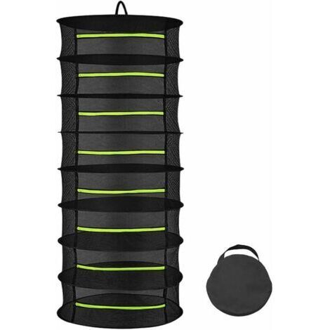 Ahlsen 8-lagiger Kräutertrockner, 60 cm Hängendes Trockennetz, Faltbares Trockennetz für Hydrokulturpflanzen, Fische, Unkraut (1/5)